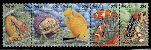 Palau 1987 Yvert. 197-201, Fauna Marina, 25º Aniv. Movimiento Ecologista -  MNH