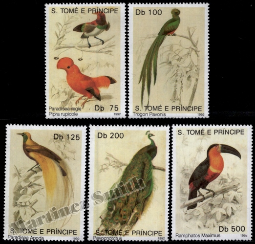 São Tomé i Príncipe 1991 Yvert 1099-1103, Fauna, Ocells - MNH