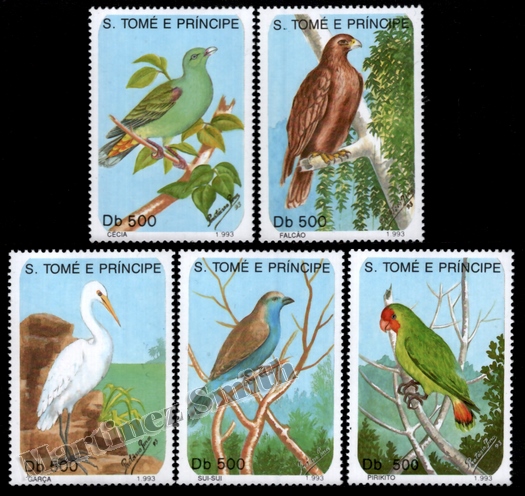 Sao Tomé & Príncipe 1993 Yvert 1157-61, Fauna, Birds - MNH