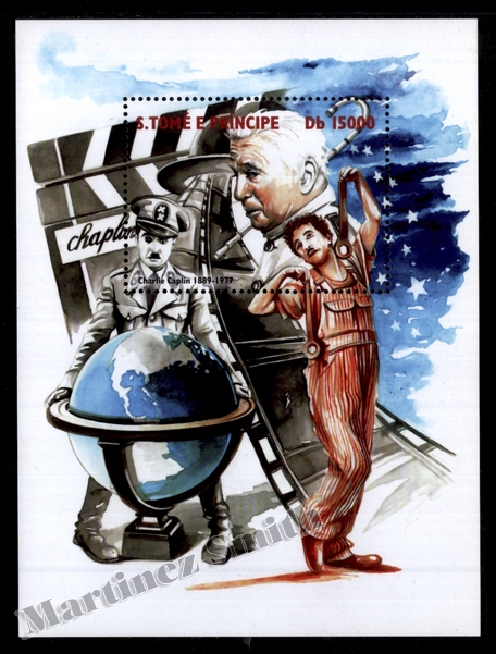 Sao Tomé & Príncipe 2001 Yvert BF 188, Cinema, Charlie Chaplin - MNH