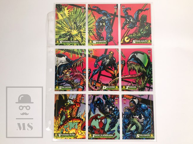 Conjunto de Cartas/ Trading Card Spider-Man Marvel Puzzle Venom 10 al 18 Fleer Corp. 1994