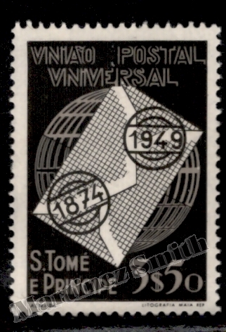[st_355_xs] Santo Tomé & Principe 1949 Yvert 355, 75e Anniversaire de l’UPU, Union Postale Universelle - MNH