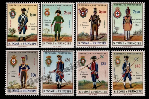 [st_391-98_xs] São Tomé i Príncipe 1965 Yvert 391-98, Uniformes Militars - MNH