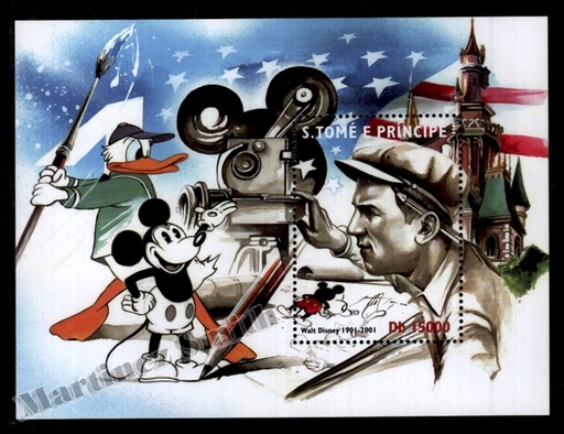 [st_hb189_clrj] Sao Tomé-et-Principe 2001 Yvert BF 189, Cinéma, Walt Disney - MNH