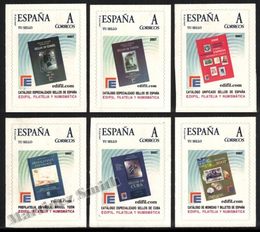 [es_edpe_3-8_stk] Espagne 2007 Timbres Personnalisés "Tu Sello" Edifil 3-8, Catalogues Spécialisés Philatélie - Autocollants - Neufs